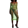 Ouch! Glow Bustier et Robe Filet Épaules dénudées Vert Fluo